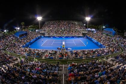 El court central del Delray Beach Open, en EE.UU., uno de los primeros torneos ATP de 2021.