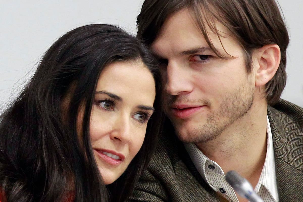 Demi Moore junto a Ashton Kutcher, con quién se casó en 2005 y años después se separó en medio de un escándalo mediático