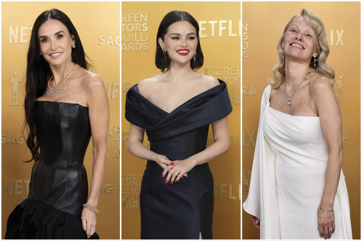 Demi Moore, Selena Gomez y Pamela Anderson anoche en los SAG