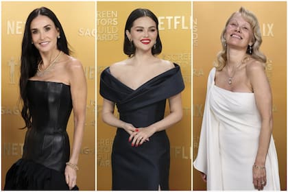 Demi Moore, Selena Gomez y Pamela Anderson anoche en los SAG