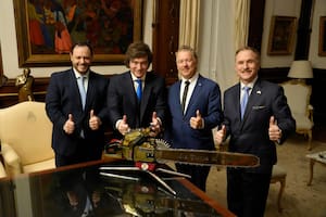 Demian Reidel, Javier Milei, el senador de los Estados Unidos por el estado de Kentucky, Rand Paul, y el embajador Peter Lamelas