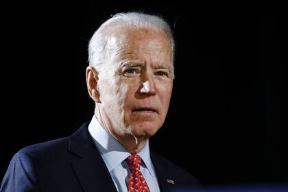 Democratic presidential candidate former Vice President Joe Biden arrives to speak about the coronavirus Thursday, March 12, 2020, in Wilmington, Del. (AP Photo/Matt Rourke)