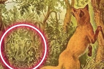 Dentro de la circunferencia, la imagen oculta que resultó ser un jabalí.