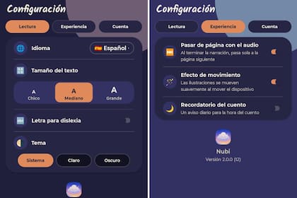 Dentro de la configuración de la app, se destaca la herramienta especial para personas con dislexia