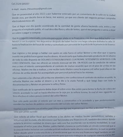 Denuncia de uno de los damnificados por la estafa en Mercedes