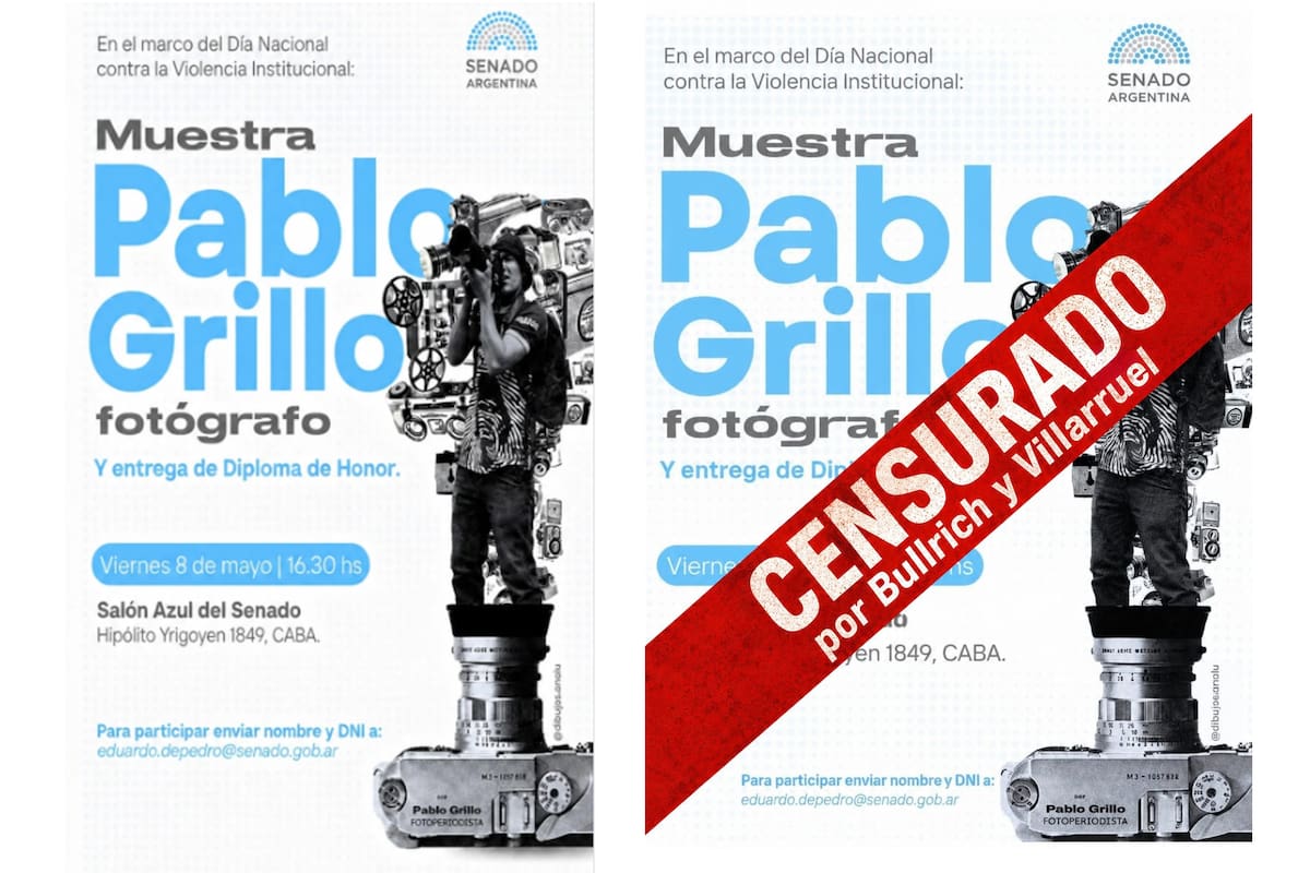 Denuncian censura de la muestra anunciada de Pablo Grillo que se iba a realizar el viernes 8 de mayo en el salón Azul del Senado