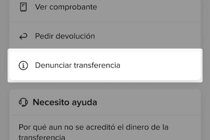 Denunciar la transferencia sospechosa es el proceso ideal