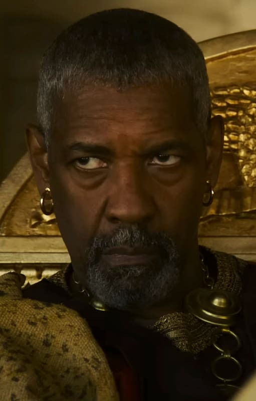 Denzel Washington compone a un memorable villano en Gladiador II, de Ridley Scott, actualmente en cartel en los cines argentinos
