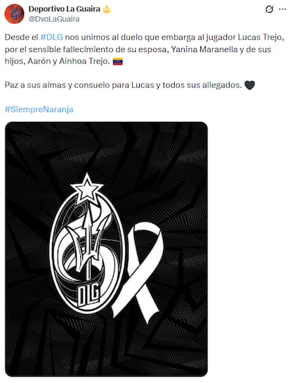 Deportivo La Guaira publicó un comunicado sobre la situación de los familiares de Lucas Trejo