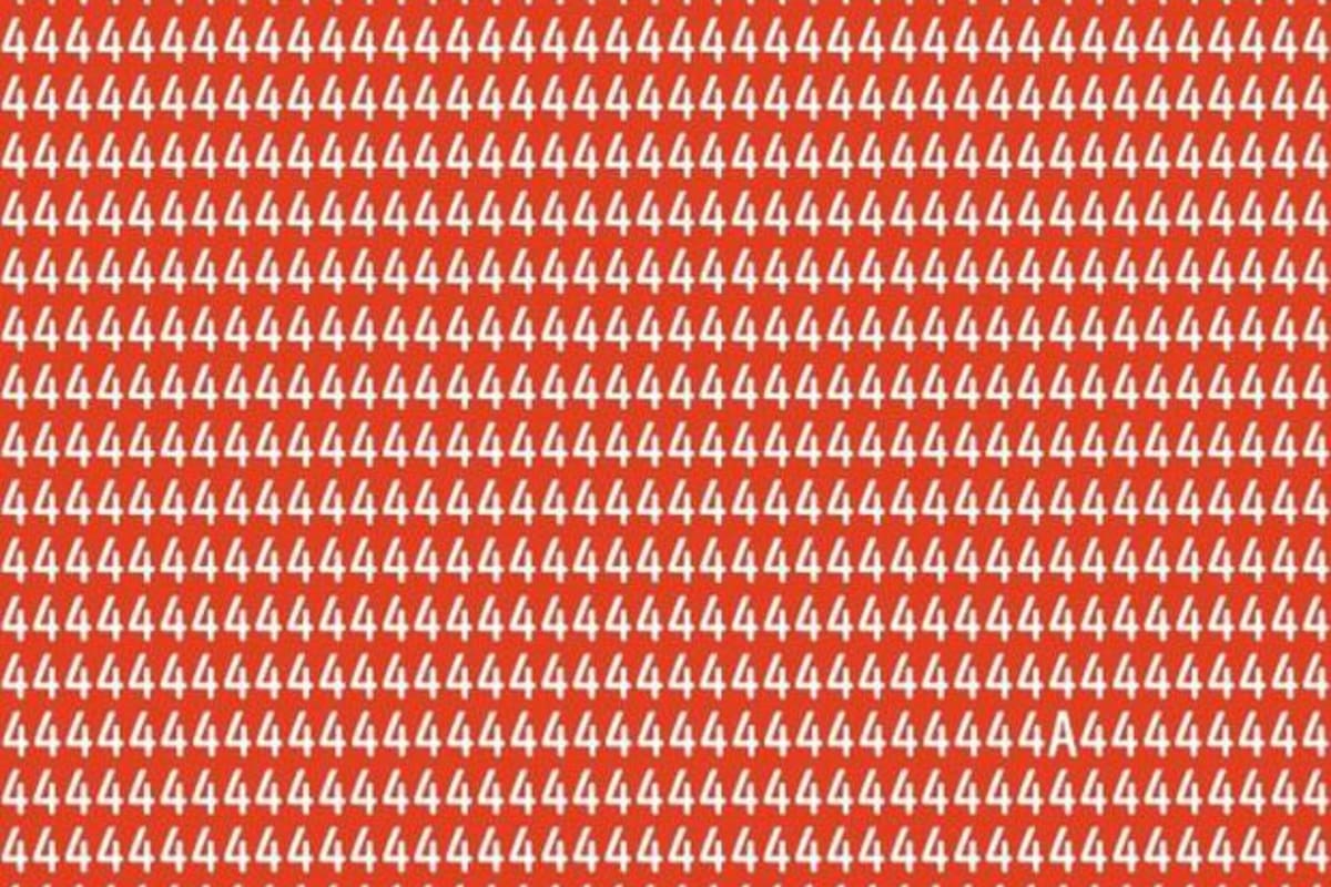 Desafío nivel experto: cuánto tardás en encontrar la letra ‘A’ entre los ‘4’ (Foto:Facebook)