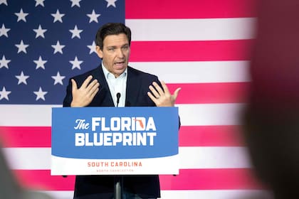 DeSantis durante un acto en South Carolina
