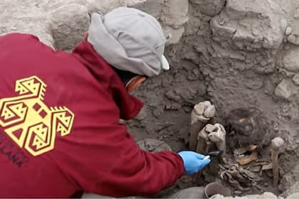 Descubren en Perú una momia con pelo y dentadura intacta