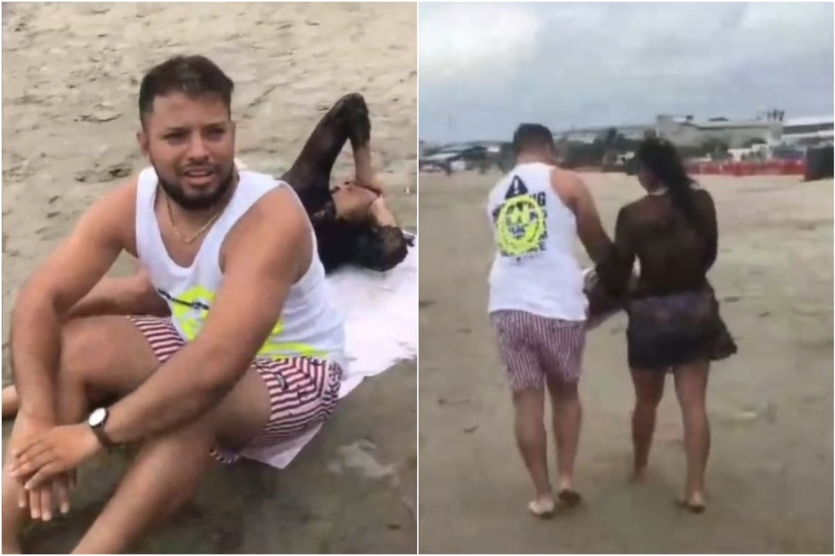 Descubrió a su esposo con la secretaria en la playa