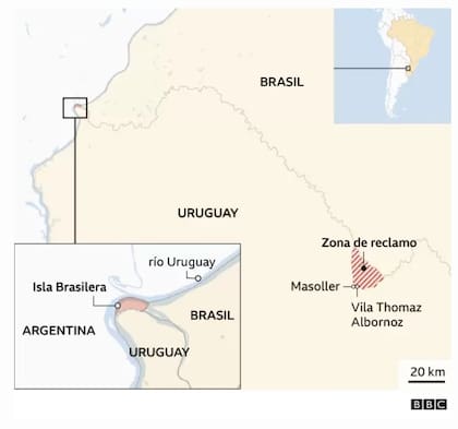 Desde 1974, Uruguay representa en sus mapas oficiales el Rincón de Artigas y la Isla Brasilera como zonas disputadas. Brasil no reconoce el reclamo