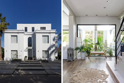 Desde el frente se ve la gran novedad de esta etapa, una tercera planta. Al entrar, el patio interno –con una palmera en el centro–garantiza el verde.