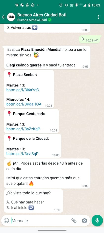 Desde el Gobierno de la Ciudad recomiendan reservar entradas con anticipación para ver los partidos en pantalla grande