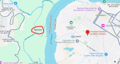 Desde el Hospital Público Barrio Obrero a Nanawa hay 40 km en auto