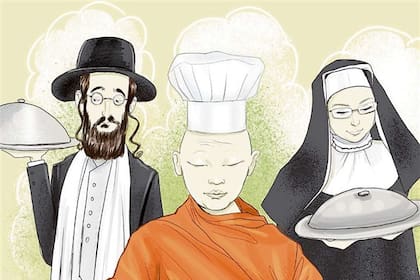Desde el inicio de los tiempos la comida estuvo influenciada por los textos sagrados y hoy es posible encontrar propuestas que respetan las recetas de las tradiciones judías, católicas, musulmanas, budistas y protestantes