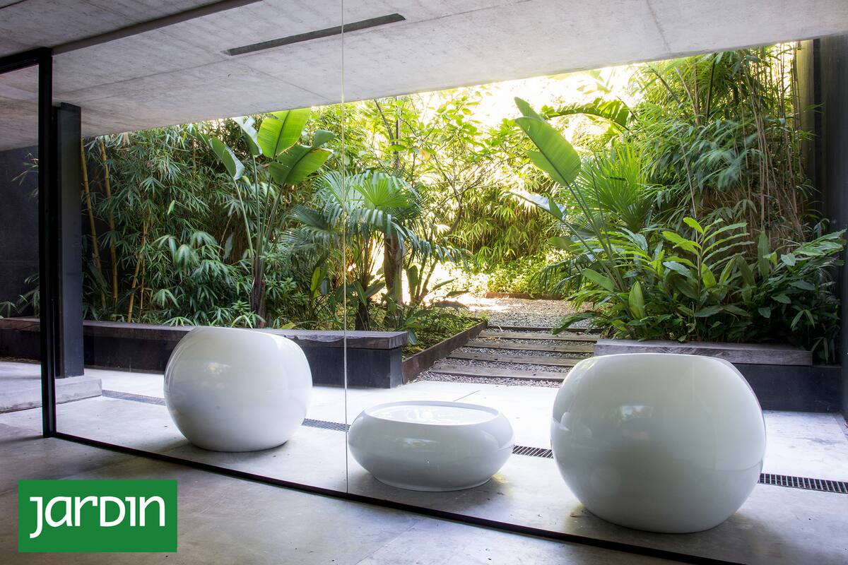 Desde el ventanal que ca de punta a punt, asoma un jardín para ser descubierto en el recorrido.