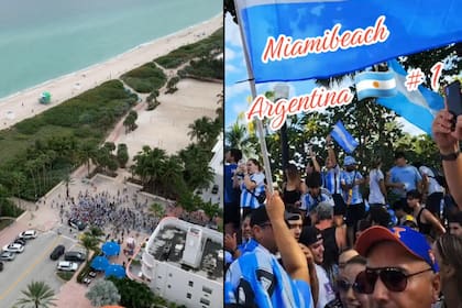 Desde las alturas y a nivel de calle podía sentirse la emoción de la comunidad de argentinos en Miami