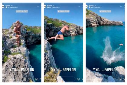 Desde lo más alto, directo al mar: así fue la secuencia con la que Donato de Santis cayó al agua de panza