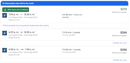 Desde Los Ángeles se pueden acceder a pasajes desde US$278