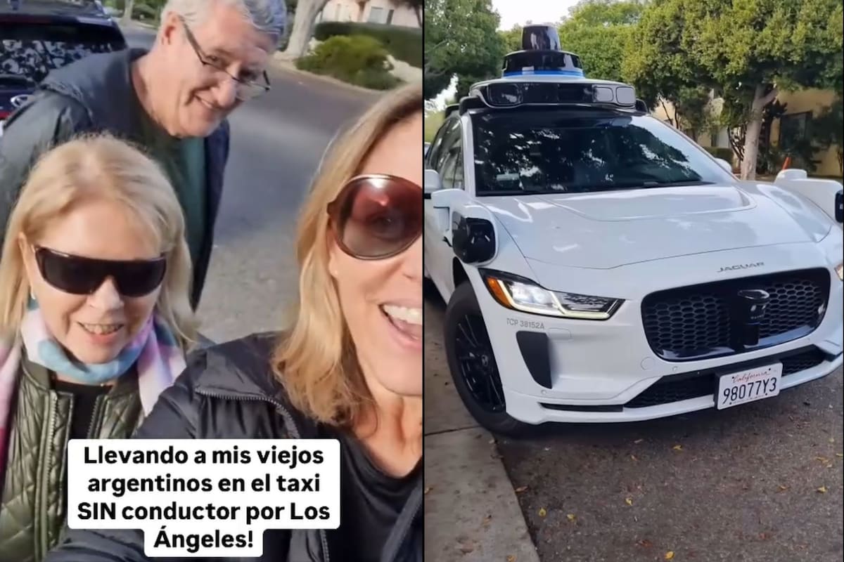 Desde mediados de 2023 California permitió que los vehículos autónomos presten servicio de taxis, el paseo de esta familia argentina se viralizó. (Instagram verosweethobby)