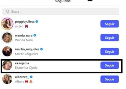 Desde su cuenta de agencia, Wanda Nara comenzó a seguir a Ekaterina (Foto: Captura Instagram)