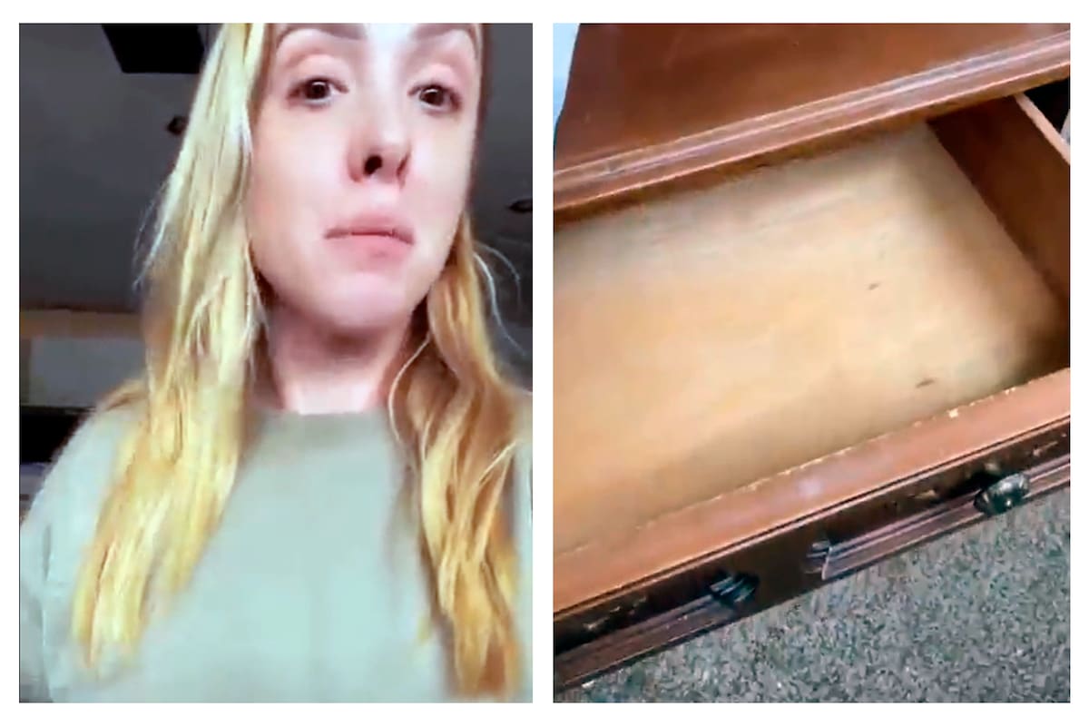 Desde su cuenta de TikTok, una usuaria mostró el objeto que encontró en el interior de los muebles que compró en una feria de caridad