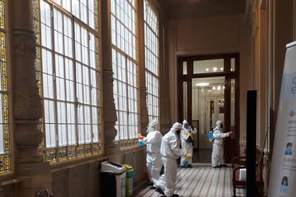 Desinfección en la Cámara de diputados y el Congreso