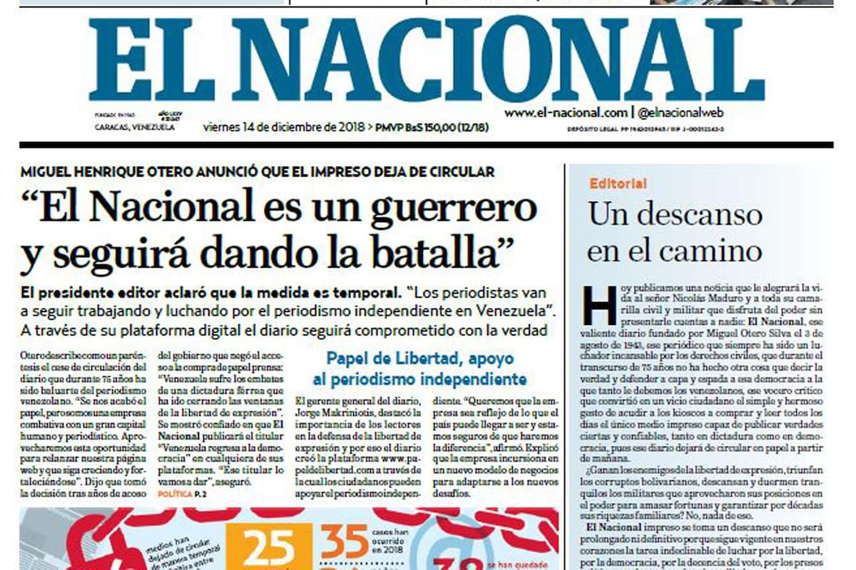 Después de 75 años en la calle, hoy salió por última vez a la calle su edición impresa