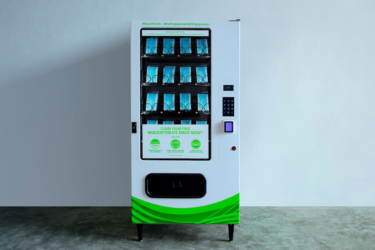 Después de comenzar a producir mascarillas descartables, Razer anunció una red de maquinas expendedoras para distribuir estos protectores durante la apertura de la cuarentena en Singapur