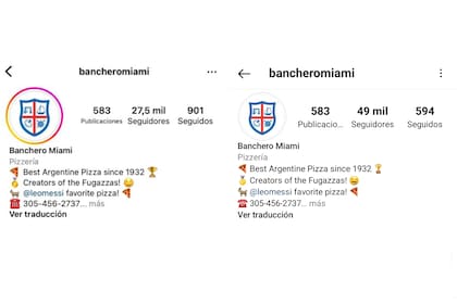 Después del video de Leo Messi, la piezzería ganó miles de seguidores y modificó la descripción de su perfil