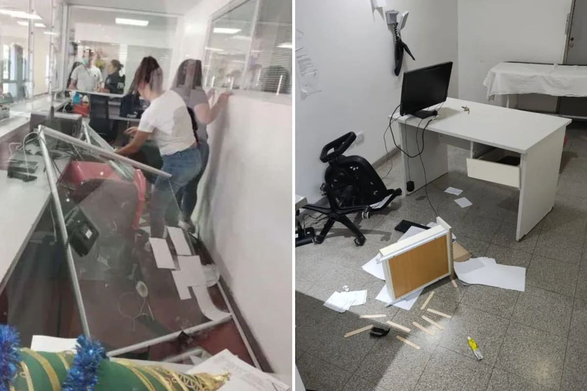 Destrozos en el Hospital Mercante