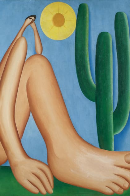 Detalle de Abaporu, de Tarsila do Amaral, una de las obras icónicas de la colección del Malba