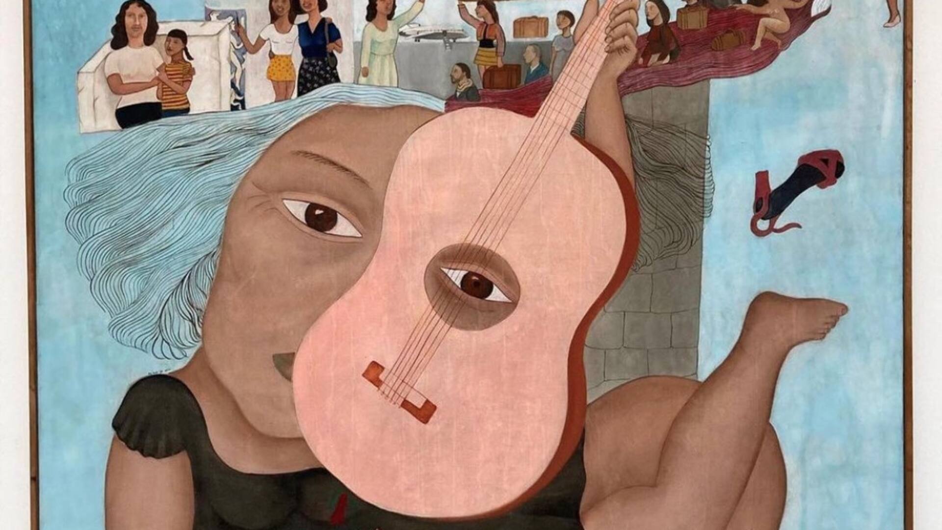 Detalle de Bendígame mamita, retrato de la madre de Vicuña exhibido en Venecia