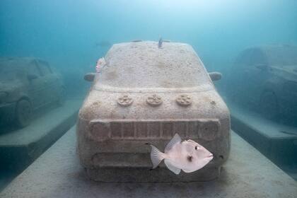 Detalle de "Concrete Coral" de Leandro Erlich en The ReefLine