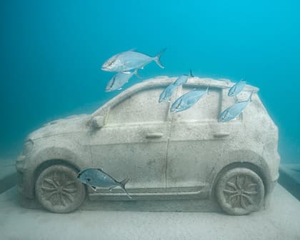Detalle de "Concrete Coral" de Leandro Erlich en The ReefLine