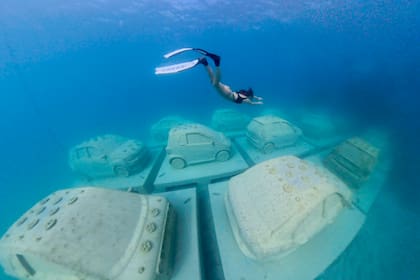 Detalle de "Concrete Coral", obra de Leandro Erlich en The ReefLine