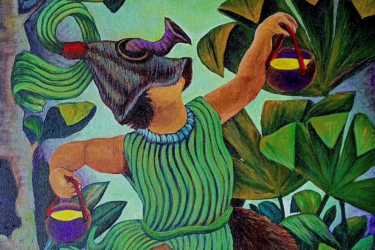 Detalle de Danza de la Abeja, 2023, de Brus Rubio, una de las obras exhibidas en la nueva sección Amazonía