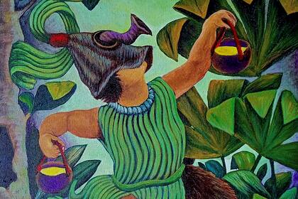 Detalle de Danza de la Abeja, 2023, de Brus Rubio, una de las obras exhibidas en la nueva sección Amazonía