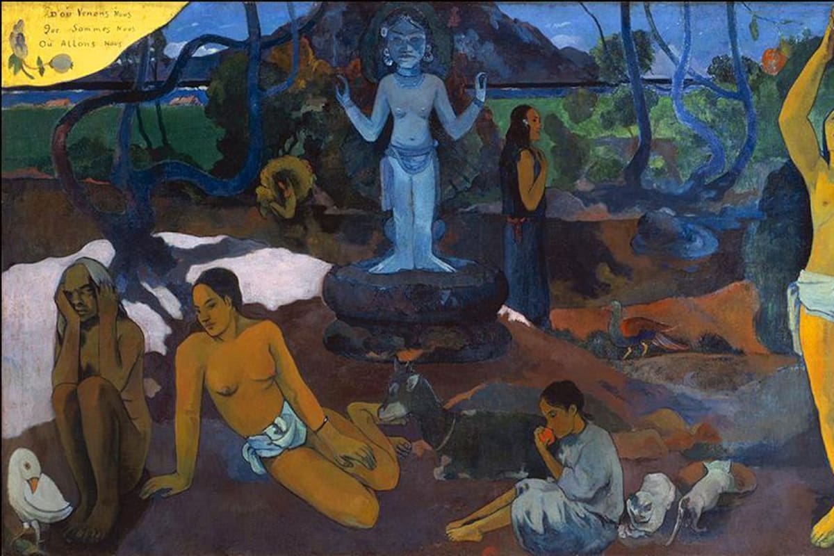 Detalle de "D'où venons nous? Que sommes nous? Où allons nous?", Paul Gauguin, 1897