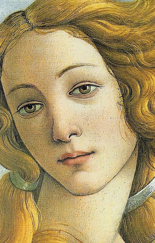 Detalle de El nacimiento de Venus