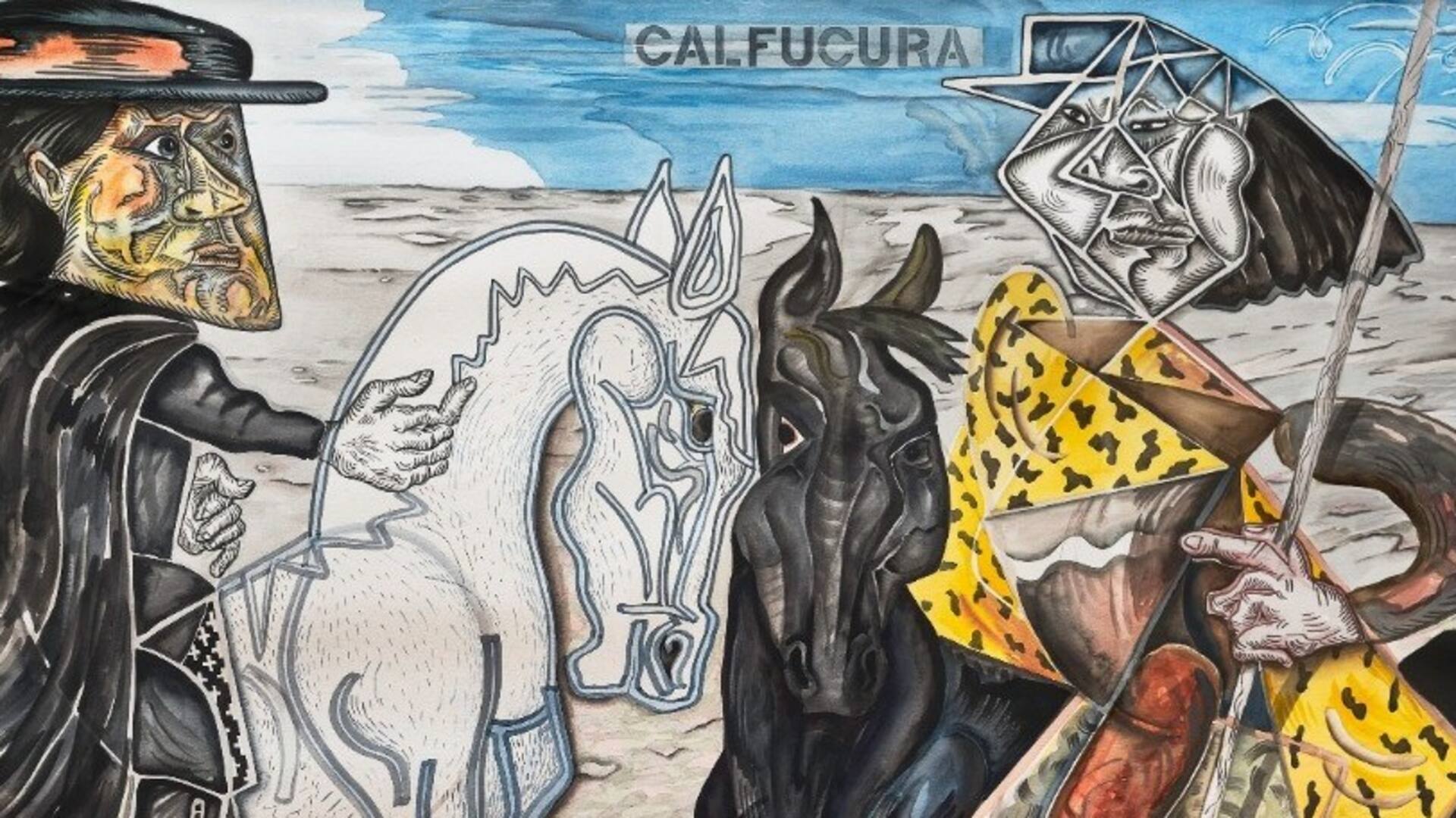 El pacto Bibolini-Calfucurá (1994), obra de Luis Benedit que ilustra la tapa del libro Benedit a contrapelo