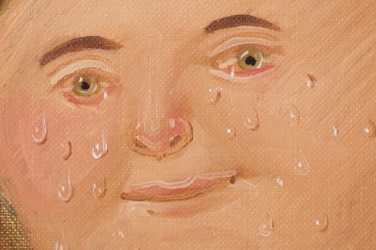 Detalle de "El viudo" (1968), de Fernando Botero