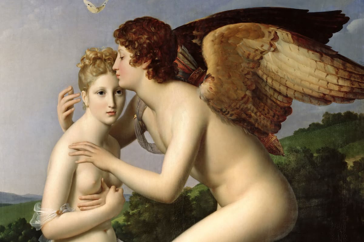 Detalle de Eros y Psique pintura al óleo realizada por François Gérard en 1798