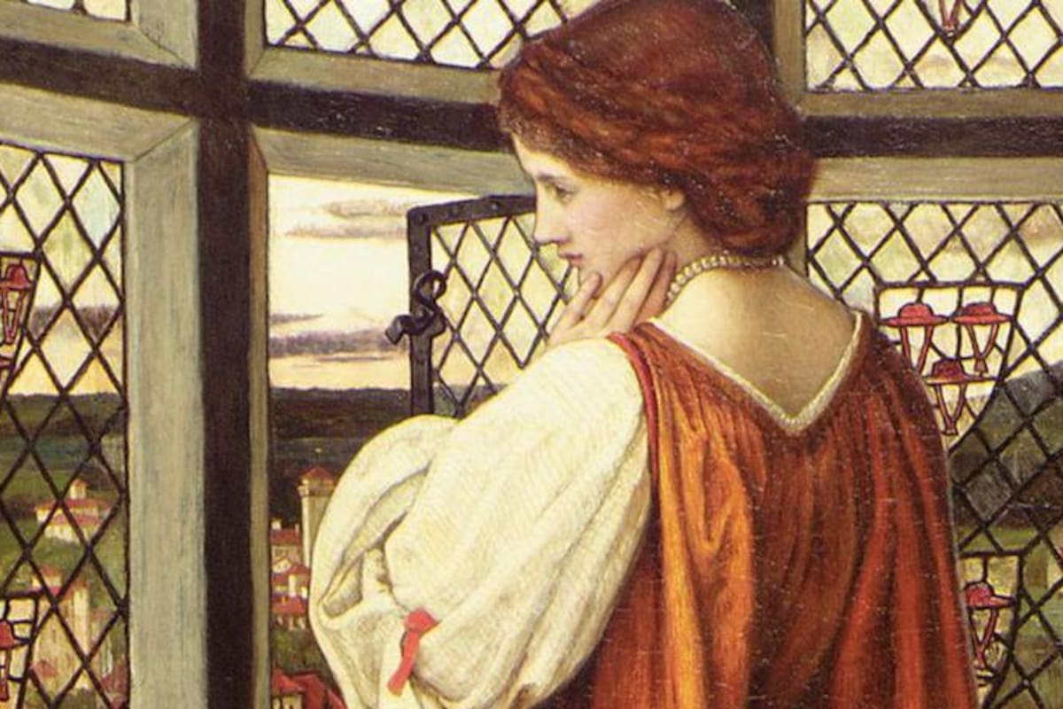 Detalle de "Julieta y su nana" de John Roddam Spencer Stanhope, c. 1860.