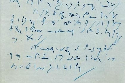 Detalle de la carta de Tavistock, escrita en un código taquigráfica por Charles Dickens