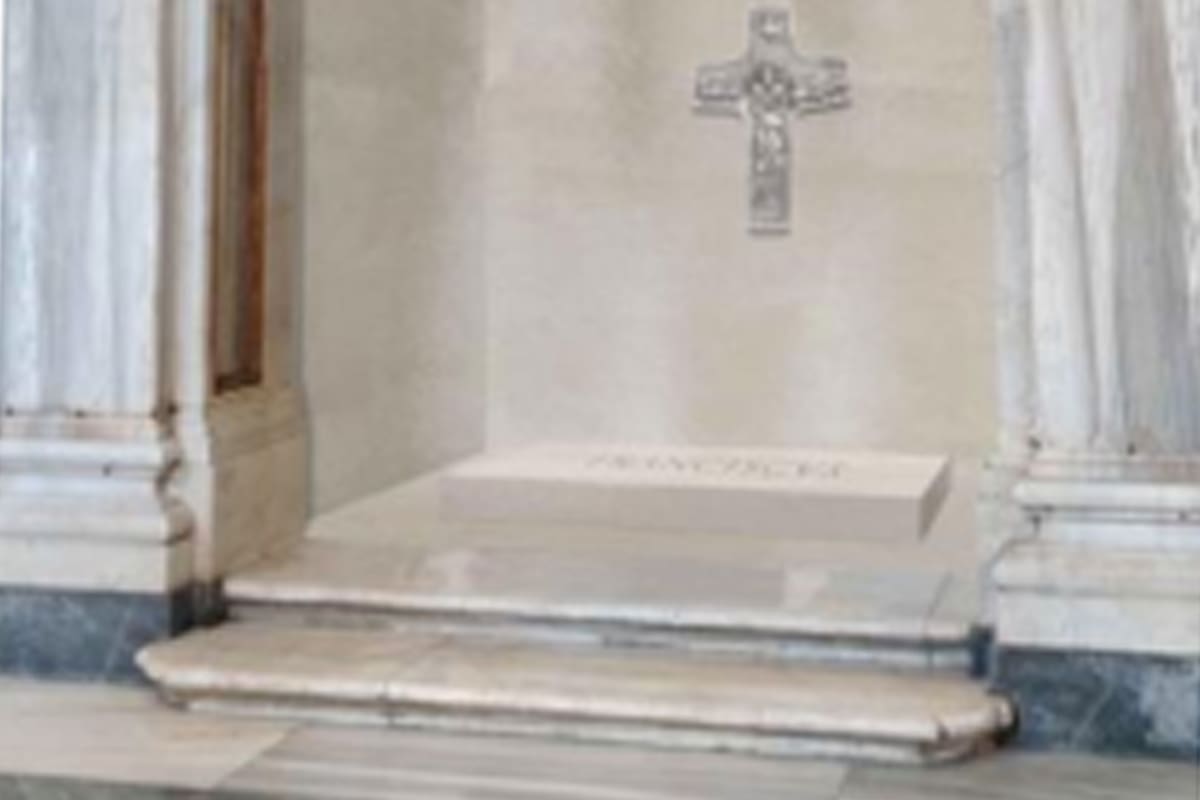 Detalle de la futura tumba del Papa en Santa María La Mayor