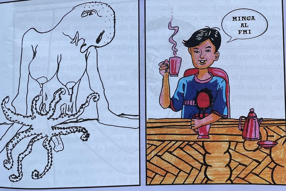 Detalle de la novela gráfica "Sed de éxito", de Mónica Heller, en Venecia